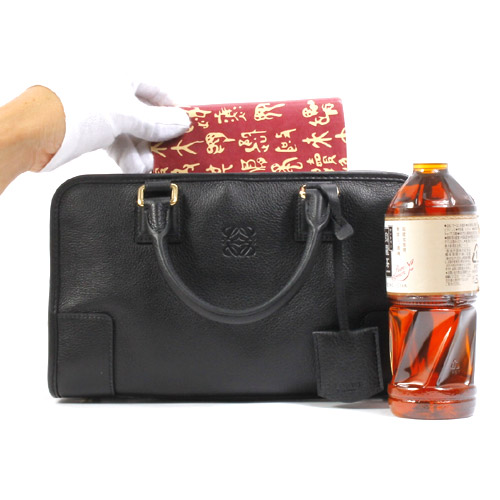 ロエベ LOEWE アマソナ シープスキン ハンドバッグ ブラック 35279A031206