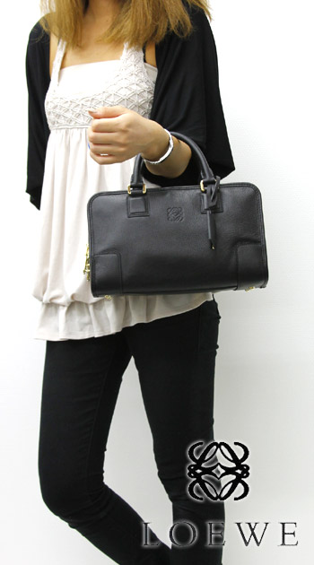 ロエベ LOEWE アマソナ シープスキン ハンドバッグ ブラック 35279A031206