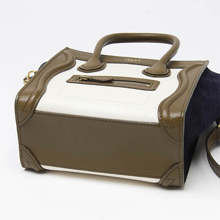 セリーヌハンドバッグ(2WAY仕様)/LUGGAGE/ラゲージ ナノショッパー LEATHER /Cream 16824-3tsb-01cr