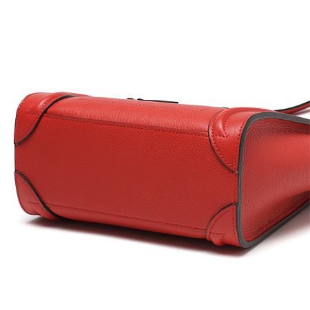 セリーヌハンドバッグ(2WAY仕様)/LUGGAGE ラゲージ ナノショッパー /Coquelicot レッド系16824 3dru 25co レディース