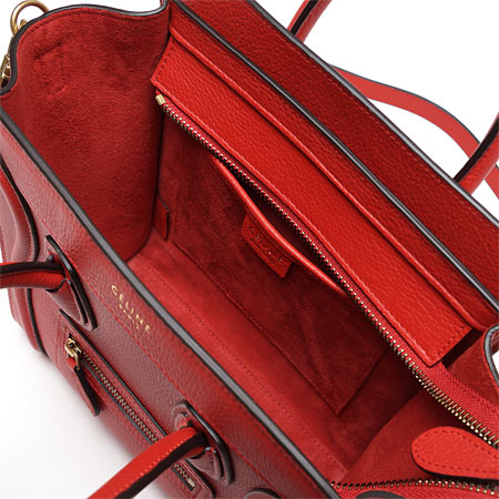 セリーヌハンドバッグ(2WAY仕様)/LUGGAGE ラゲージ ナノショッパー /Coquelicot レッド系16824 3dru 25co レディース