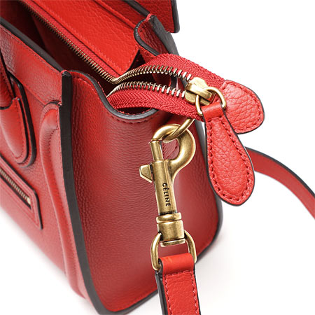 セリーヌハンドバッグ(2WAY仕様)/LUGGAGE ラゲージ ナノショッパー /Coquelicot レッド系16824 3dru 25co レディース