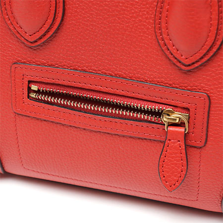 セリーヌハンドバッグ(2WAY仕様)/LUGGAGE ラゲージ ナノショッパー /Coquelicot レッド系16824 3dru 25co レディース