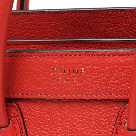 セリーヌハンドバッグ(2WAY仕様)/LUGGAGE ラゲージ ナノショッパー /Coquelicot レッド系16824 3dru 25co レディース