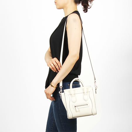 セリーヌ/CELINE/ レザー ハンドバッグ(2WAY仕様)/LUGGEGE ラゲージ ナノショッパー /Ivory16824 3lba 011v【春夏】 レディース