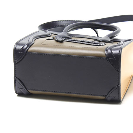 セリーヌ レザーハンドバッグ(2WAY仕様)/LUGGAGE/ラゲージ ナノショッパー /Anthracite16824 3ssb 10an