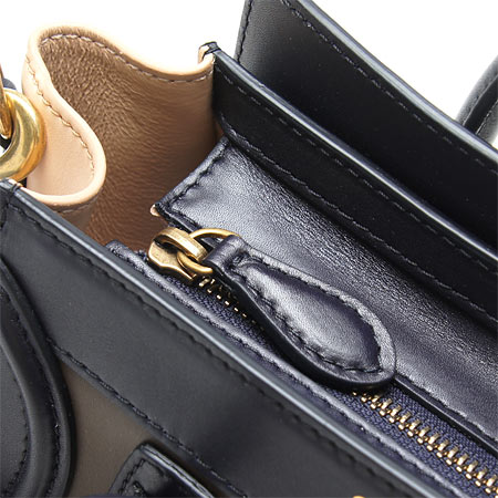 セリーヌ レザーハンドバッグ(2WAY仕様)/LUGGAGE/ラゲージ ナノショッパー /Anthracite16824 3ssb 10an