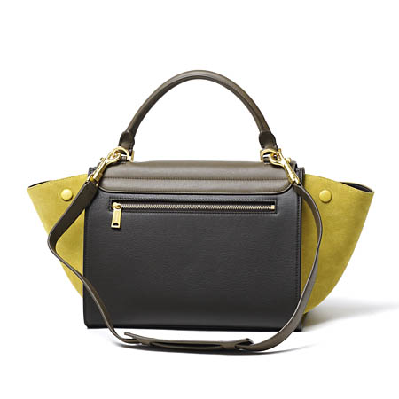セリーヌ ハンドバッグ(2WAY仕様)/Small Trapeze/トラペーズ LEATHER /KHAKI グリーン系17468 3pta 15ka レディース