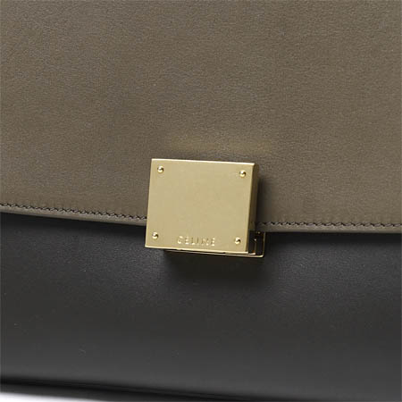 セリーヌ ハンドバッグ(2WAY仕様)/Small Trapeze/トラペーズ LEATHER /KHAKI グリーン系17468 3pta 15ka レディース