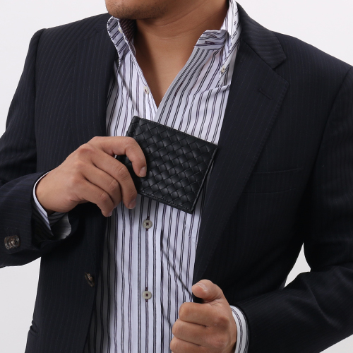 ボッテガヴェネタ BOTTEGA VENETA 二つ折財布【札入れ】 イントレチャート 【INTRECCIATO】 ブラック 123180 V4651 1000 メンズ