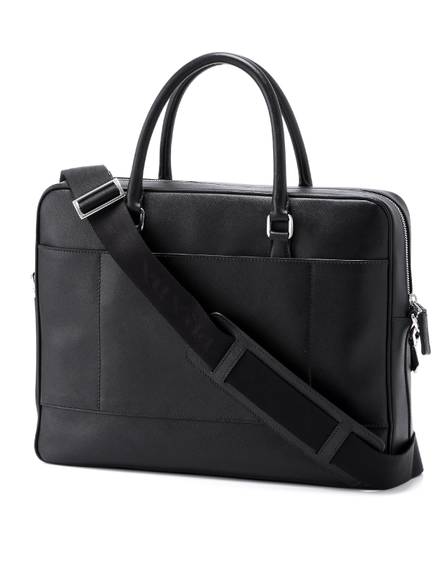 プラダ SAFFIANO TRAVEL ショルダー付 ブリーフケース BLACK VA0891 9Z2 F0002