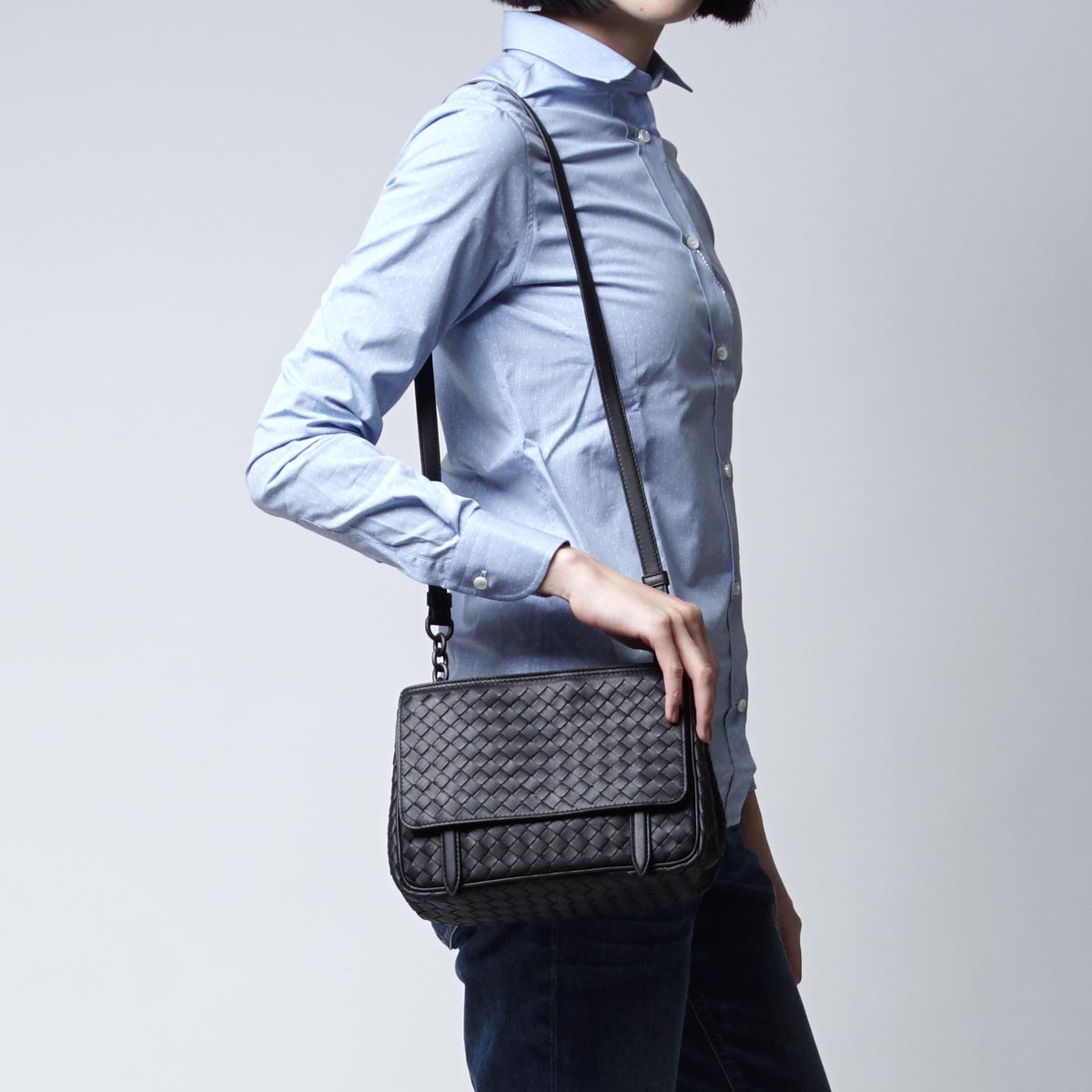 ボッテガヴェネタ/BOTTEGA VENETA ショルダーバッグ NAPPA ネロ ブラック系 407008 v0016 8175 レディース