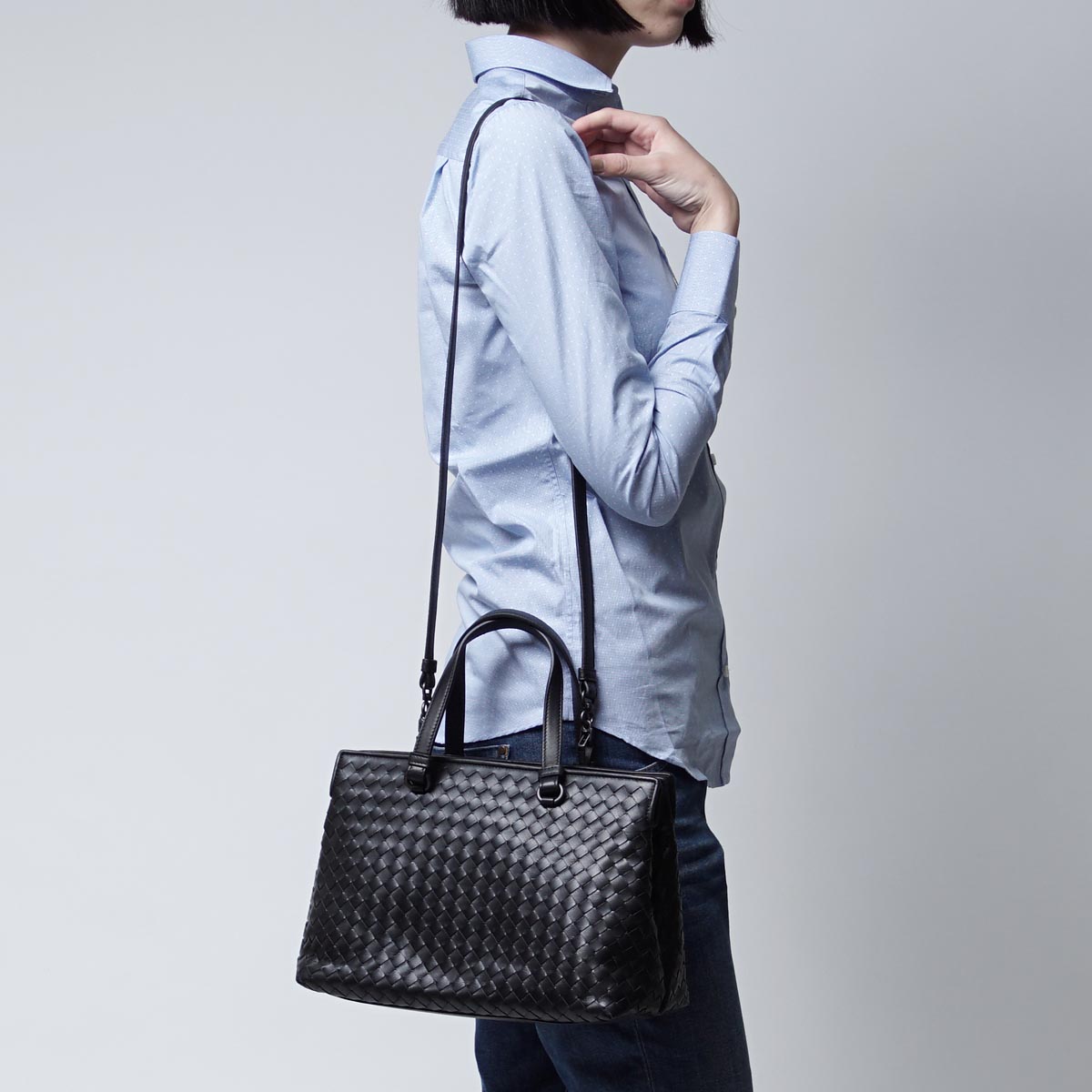 ボッテガヴェネタ/BOTTEGA VENETA ハンドバッグ(2WAY仕様) NAPPA ネロ ブラック系 408674 v0016 8175 レディース