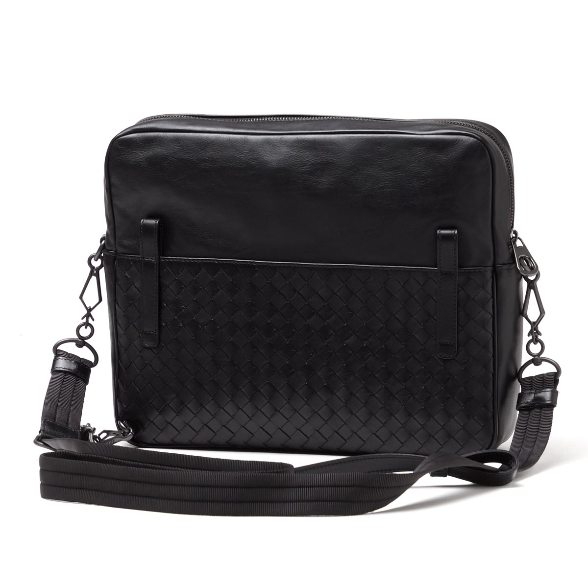 ボッテガヴェネタ/BOTTEGA VENETA メッセンジャーバッグ ショルダーバッグ(2WAY仕様) EXTRA LIGHT ネロ ブラック系 407638 vaxt1 1000 メンズ