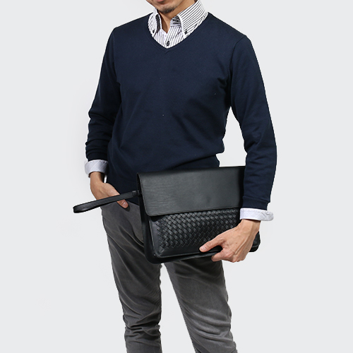 ボッテガヴェネタ BOTTEGA VENETA ドキュメントケース/セカンドバッグ イントレチャート 【INTRECCIATO】 ブラック 327229 VAHG2 1000 メンズ