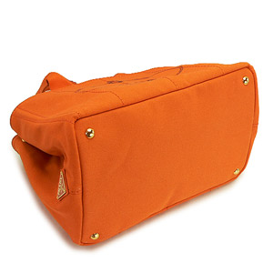 プラダ トートバッグ PRADA ハンドバッグ カナパ キャンバス ロゴ パパヤオレンジ BN1877 CANAPA PAPAYA