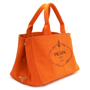 プラダ トートバッグ PRADA ハンドバッグ カナパ キャンバス ロゴ パパヤオレンジ BN1877 CANAPA PAPAYA