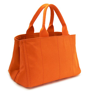 プラダ トートバッグ PRADA ハンドバッグ カナパ キャンバス ロゴ パパヤオレンジ BN1877 CANAPA PAPAYA