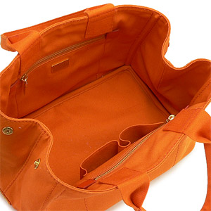 プラダ トートバッグ PRADA ハンドバッグ カナパ キャンバス ロゴ パパヤオレンジ BN1877 CANAPA PAPAYA