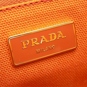 プラダ トートバッグ PRADA ハンドバッグ カナパ キャンバス ロゴ パパヤオレンジ BN1877 CANAPA PAPAYA