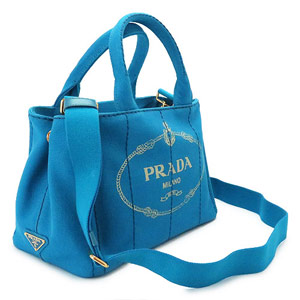 プラダ トートバッグ PRADA 2WAY ショルダーバッグ 『2016年春夏新作』カナパ キャンバス アズーロ 1BG439 ZKI F0013