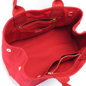 プラダ トートバッグ PRADA 2WAY ショルダーバッグ カナパ キャンバス ロッソ BN2642 ZKI F0011