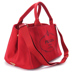 プラダ トートバッグ PRADA 2WAY ショルダーバッグ カナパ キャンバス ロッソ BN2642 ZKI F0011