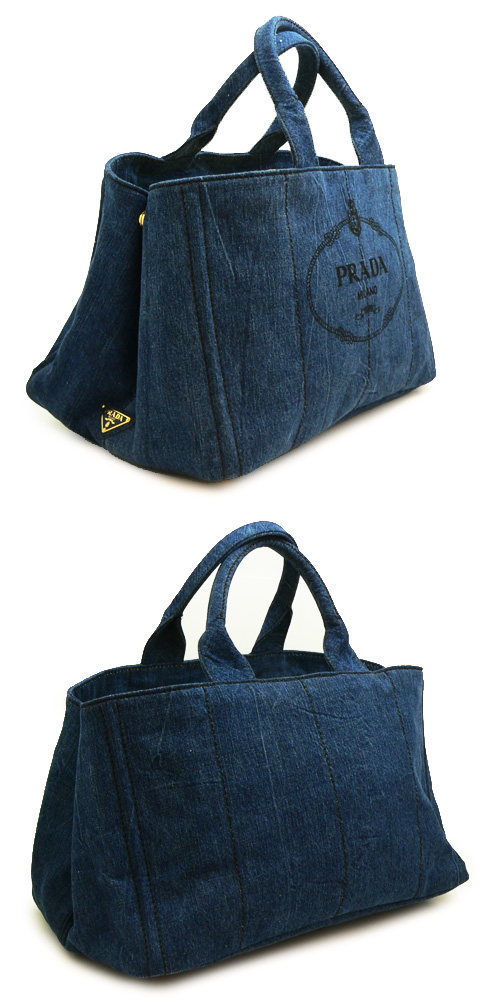 プラダ トートバッグ PRADA バッグ メンズ/カナパ CANAPA コットンデニム ロゴプリント デニム B1872B DENIM AVIO