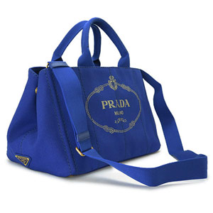 プラダ トートバッグ PRADA 2WAY ショルダーバッグ カナパ キャンバス コバルト B1877G CANAPA COBALTO