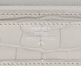 エルメス ドゴンGM　ベトン　クロコダイル　アリゲーターマット　シルバー金具 he-ac-1744