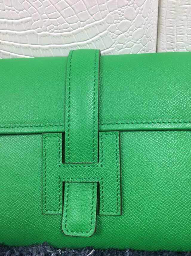 素晴らしいエルメス[HERMES] ジジェ エラン[Jige Elan] （シロステッチ） エプソン グリーン he-jd-1243