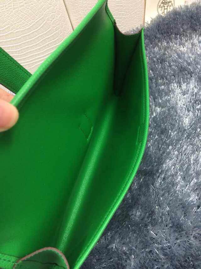素晴らしいエルメス[HERMES] ジジェ エラン[Jige Elan] （シロステッチ） エプソン グリーン he-jd-1243