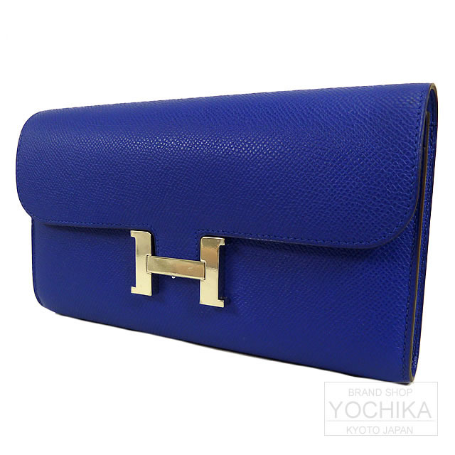 HERMES エルメス 財布 コンスタンスロング ブルーエレクトリック エプソン シルバー金具 he-ct-1011