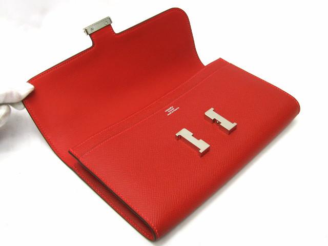 エルメスHERMES コンスタンスロング 長財布 ヴァーミリオン(シルバー金具) ヴォーエプソンhe-ct-1014