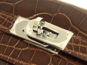 エルメス ケリーウォレット ロング .クロコダイル/エヴェンヌ×シルバー金具 he-ac-1439