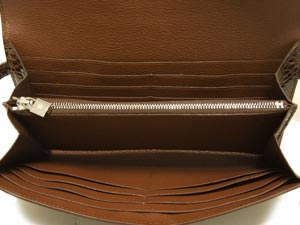 エルメス ケリーウォレット ロング .クロコダイル/エヴェンヌ×シルバー金具 he-ac-1439