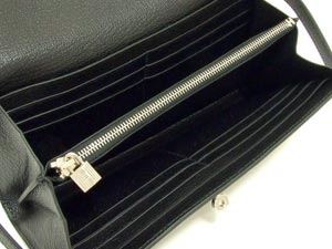 エルメス ケリーウォレット ロング/黒×シルバー金具 he-ac-1358