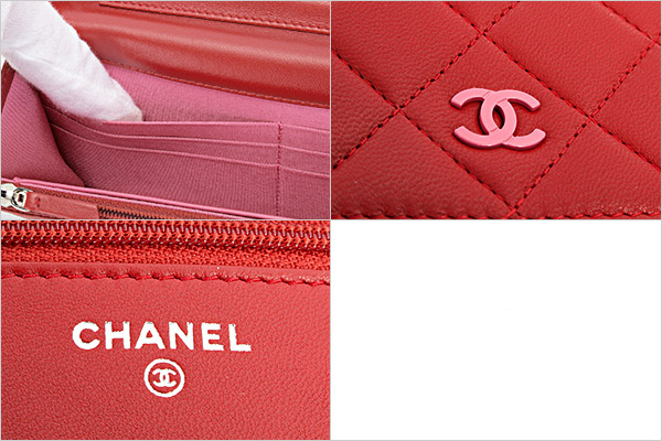 ブランドシャネル CHANEL バッグ レディース ショルダーバッグ チェーンショルダーバッグ チェーンウォレット マトラッセ レッド A33814 Y25018 C7502