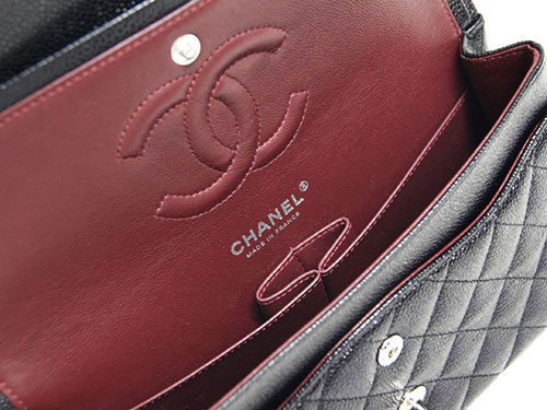 シャネルバッグ バッグ CHANEL ショルダーバッグ マトラッセ キャビアスキン CC ブラックxボルドー シルバー金具 A01112 Y01588 C3906