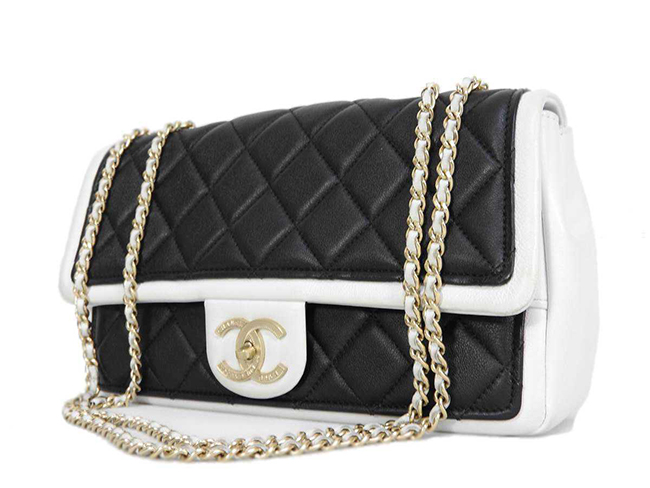 シャネル CHANEL マトラッセ バイカラー Wチェーン チェーンショルダーバッグ A92207