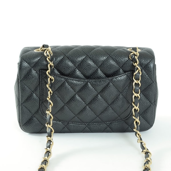 ブランドCHANEL シャネル ミニマトラッセ チェーンショルダーバッグ キャビアスキン ダークグレー/ゴールド金具 A69900