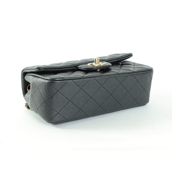 ブランドCHANEL シャネル ミニマトラッセ チェーンショルダーバッグ キャビアスキン ダークグレー/ゴールド金具 A69900