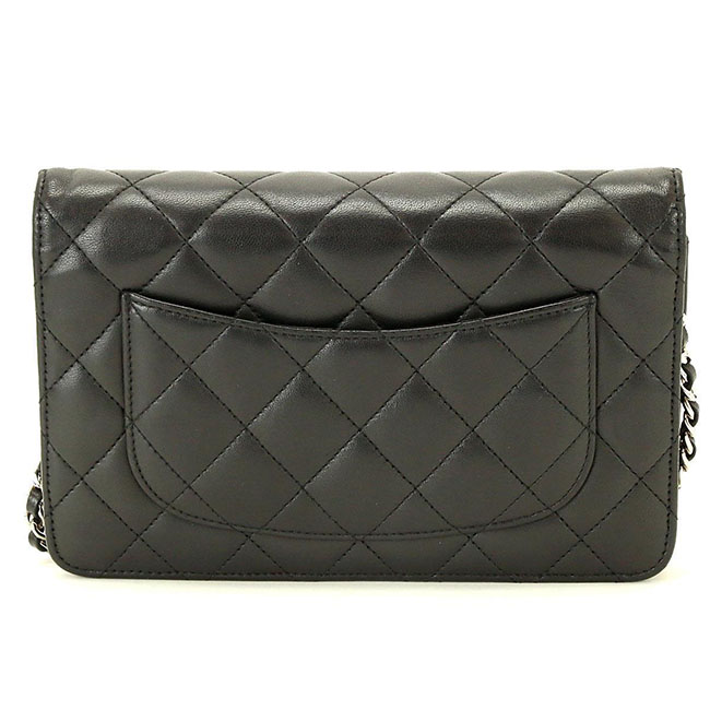シャネル CHANEL タイムレスクラシック チェーン ウォレット 長財布 ブラック レザー A33814