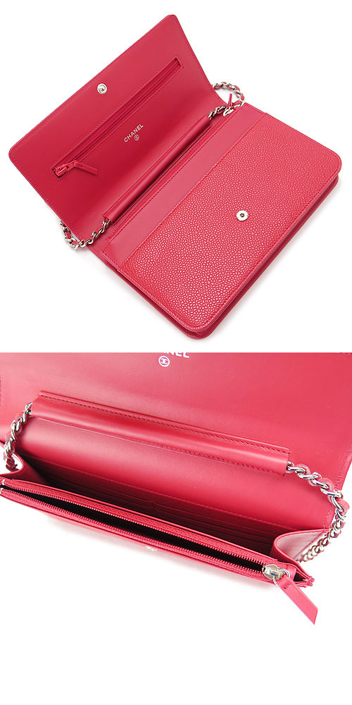 シャネル ショルダーバッグ/チェーンウォレット CHANEL 財布/長財布 ココマーク レザー キャビア P.レッド A48654 Y01588 0A010