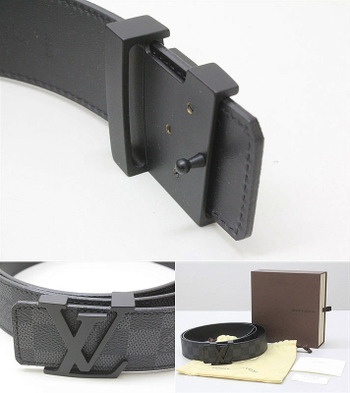 ルイヴィトン（LOUIS VUITTON）ダミエグラフィット サンチュール ＬＶイニシャル ベルト M9808