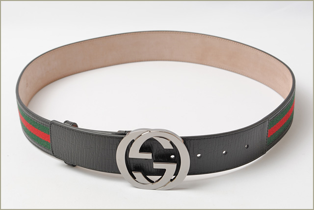 グッチ ベルト メンズ GUCCI シェリーライン グリーン/レッド ブラック 114984 H17AR 8498 アパレル アウトレット