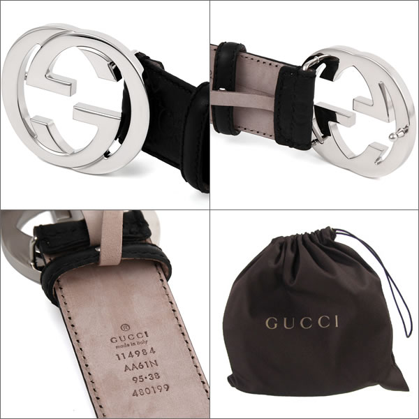 グッチ ベルト GUCCI グッチシマ Gバックル メンズベルト ブラック 114984-AA61N-1000