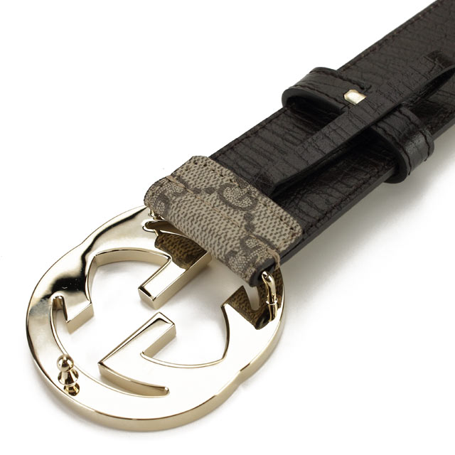 GUCCI　114876-KGDIG-8588 グッチ ユニセックスベルト PVCコーティングキャンバス ベージュ