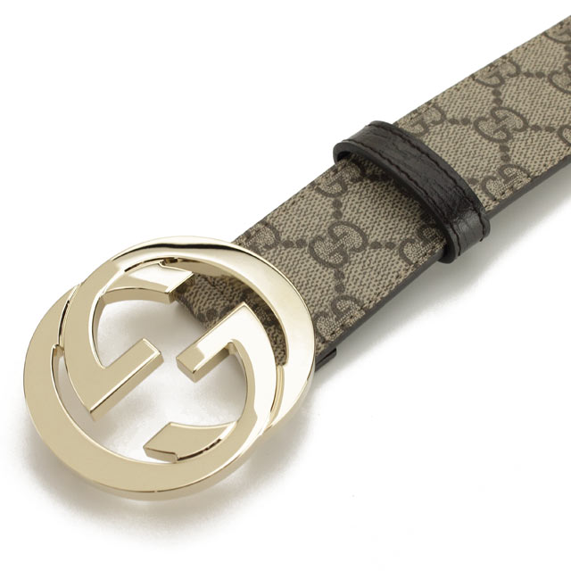 GUCCI　114876-KGDIG-8588 グッチ ユニセックスベルト PVCコーティングキャンバス ベージュ