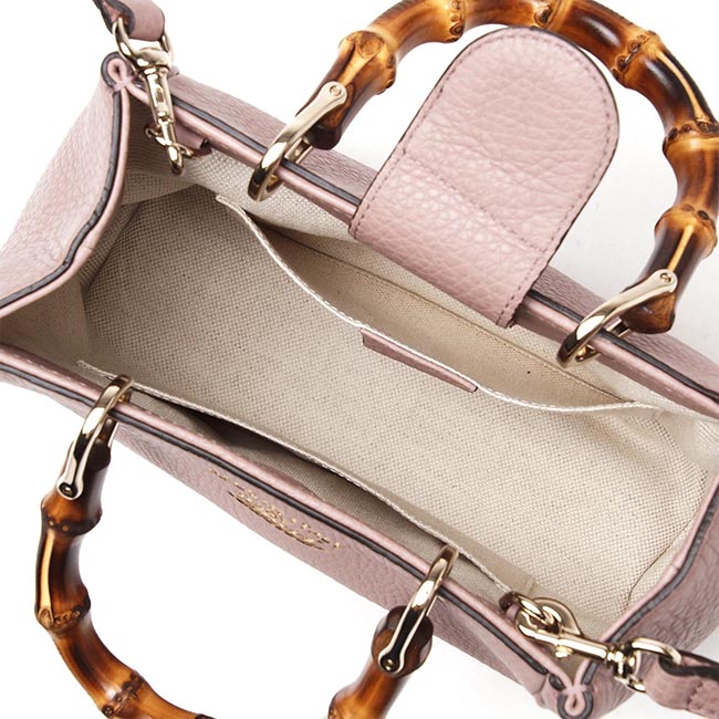 スーパーブランドグッチ ハンドバッグ(2WAY仕様) BAMBOO SHOPPER LEATHER ライトピンク ピンク系 368823 a7m0g 6812 レディース